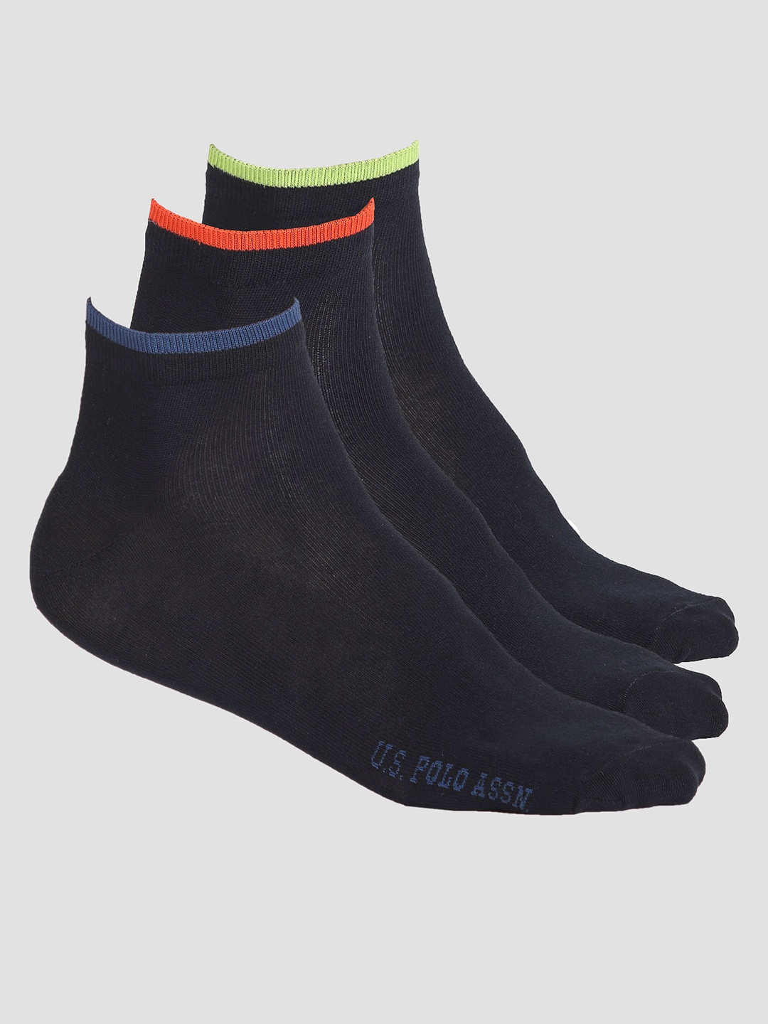 

U.S. Polo Assn. Men Pack Of 3 Ankle Length Stretch ES003 Socks, Navy blue
