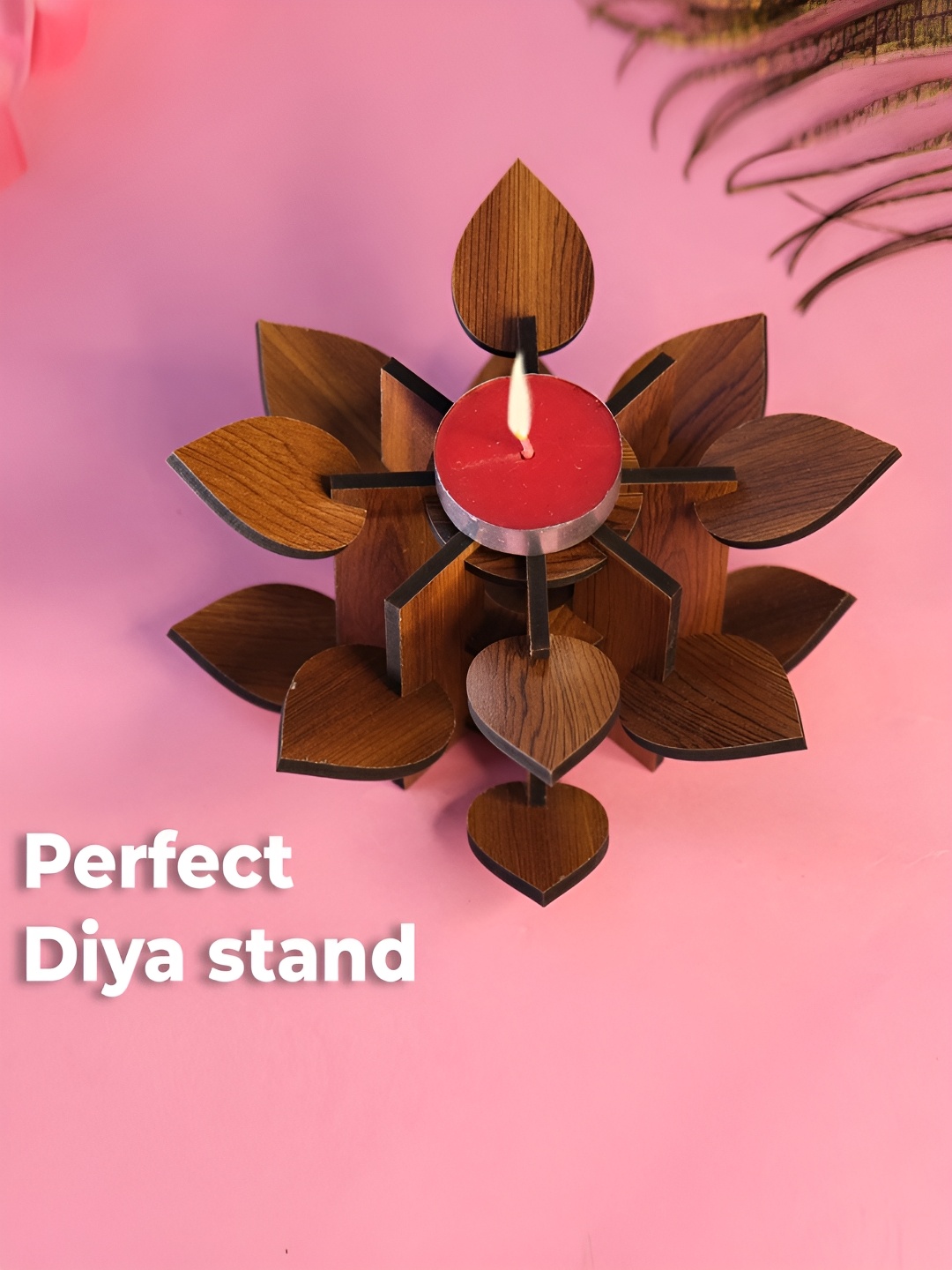 

TEAKWOOD Brown Wooden Agarbatti Stand