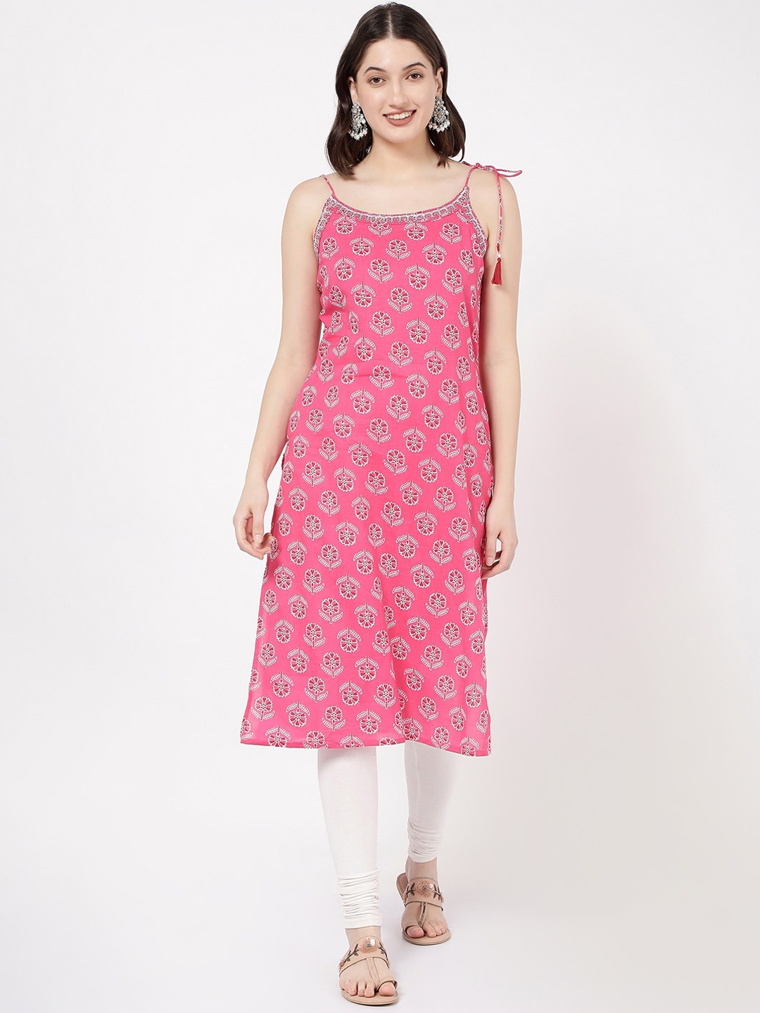 

R&B Ethnic Motifs Printed Straight Kurta, Pink