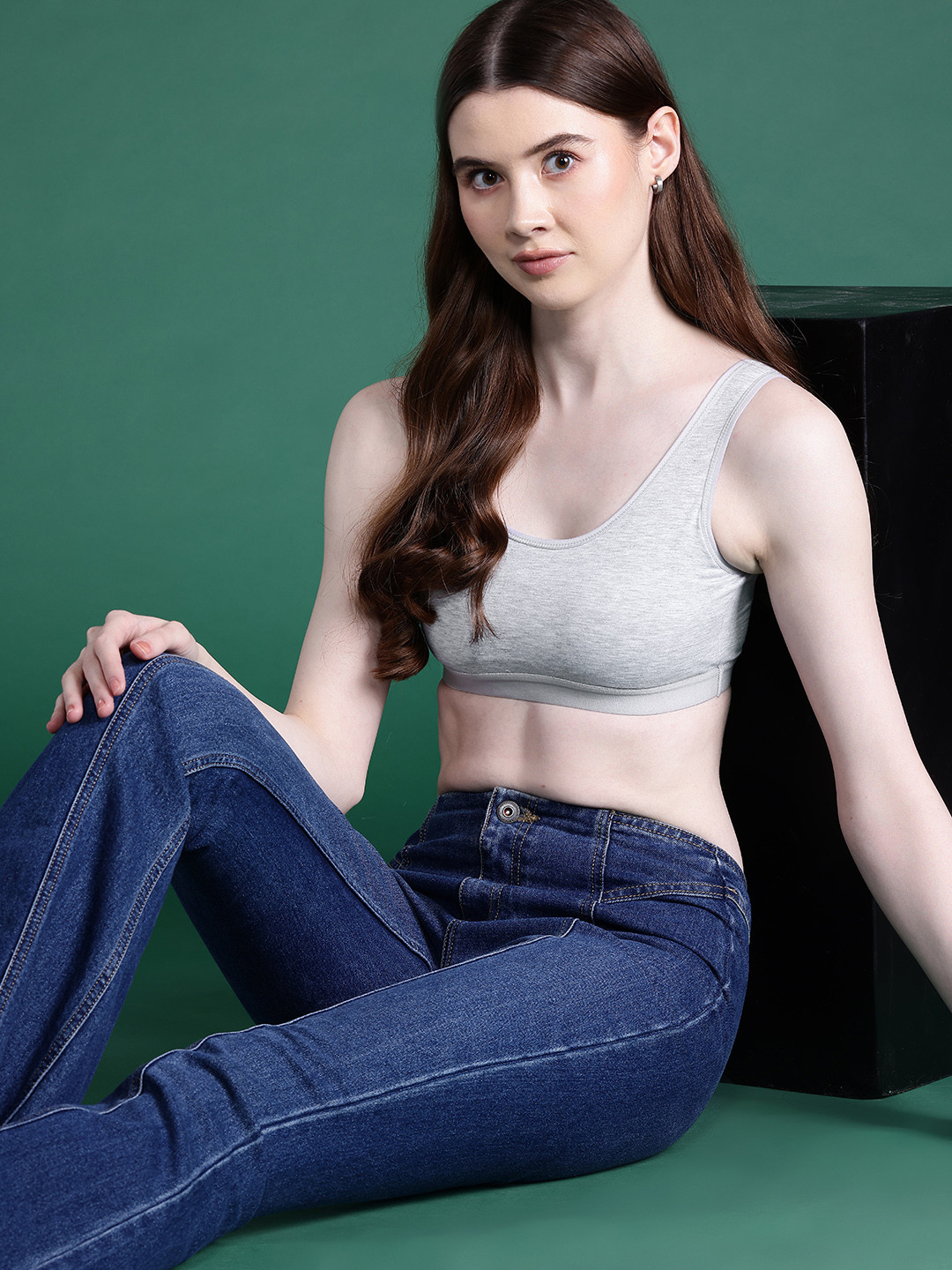 

DressBerry Full Coverage Lightly Padded Bra, Grey