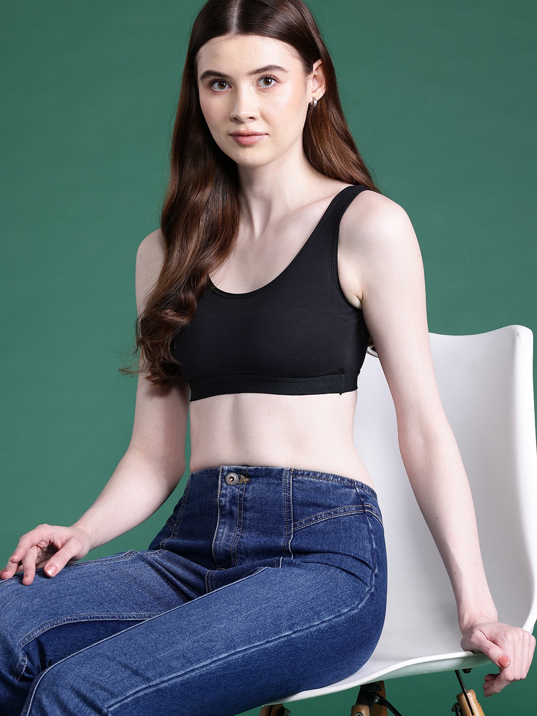 

DressBerry Full Coverage Lightly Padded Bra, Black