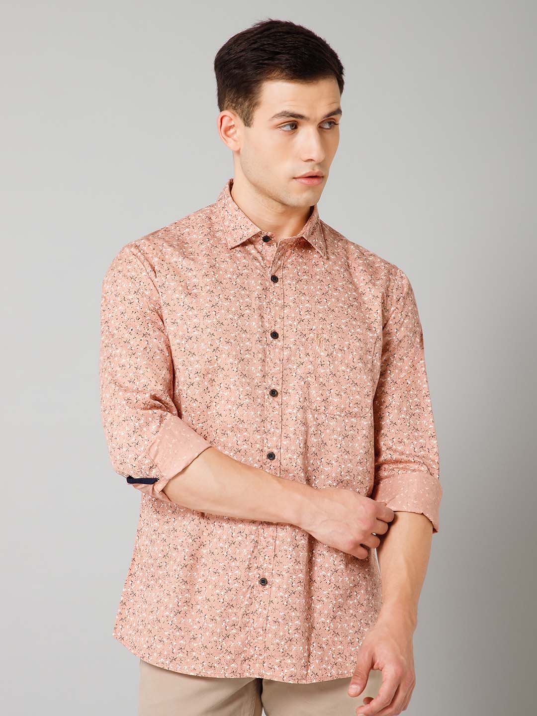 

Cantabil Comfort Floral Printed Cotton Casual Shirt, Pink