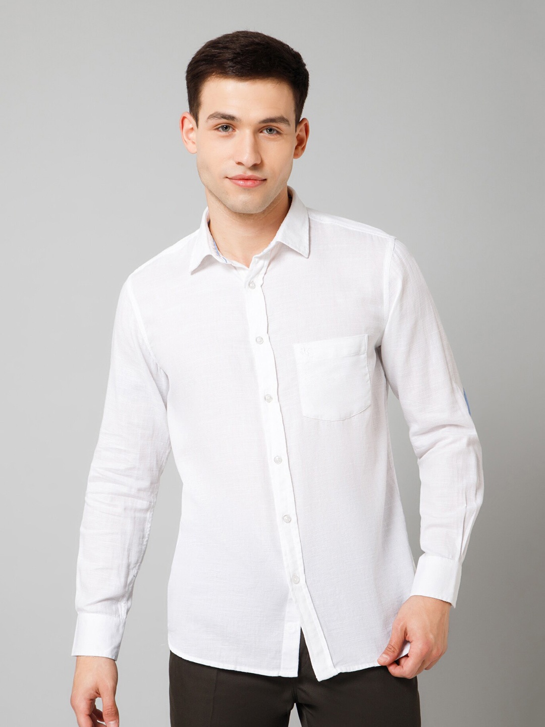 

Cantabil Spread Collar Comfort Casual Cotton Shirt, White