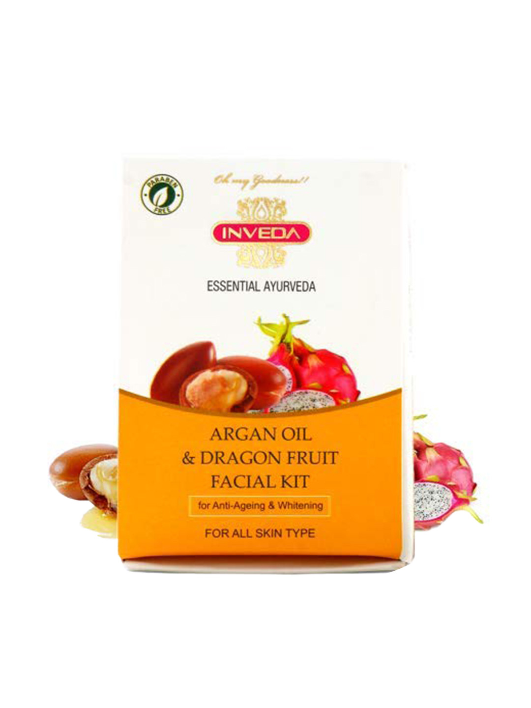 

Inveda Set Of 5 Argan Oil & Dragon Fruit Cleanser-Serum-Scrub-Pack-Cream-475ml, White