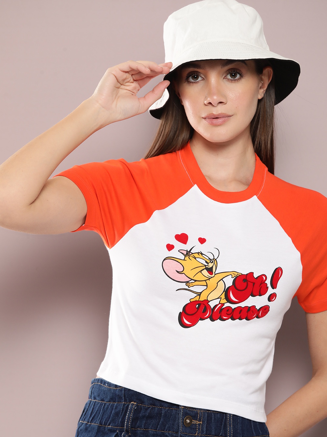 

Kook N Keech Toons Women Tom & Jerry Printed Pure Cotton T-shirt, White