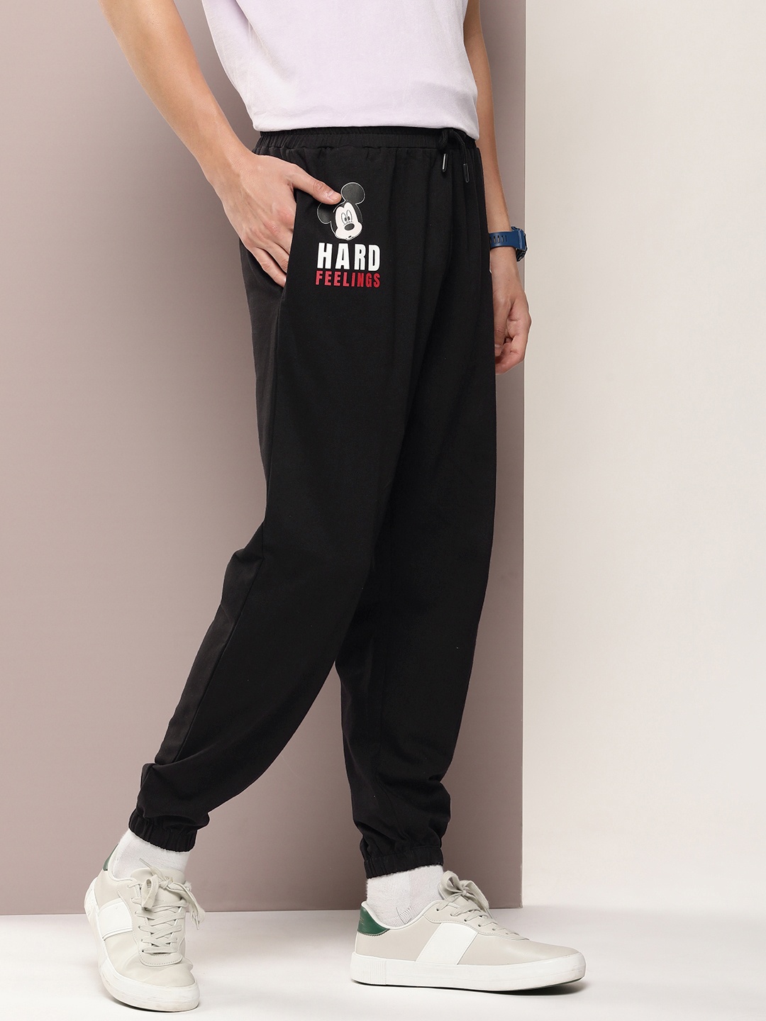 

Kook N Keech Disney Printed Pure Cotton Relaxed Fit Mid Rise Joggers Track Pants, Black