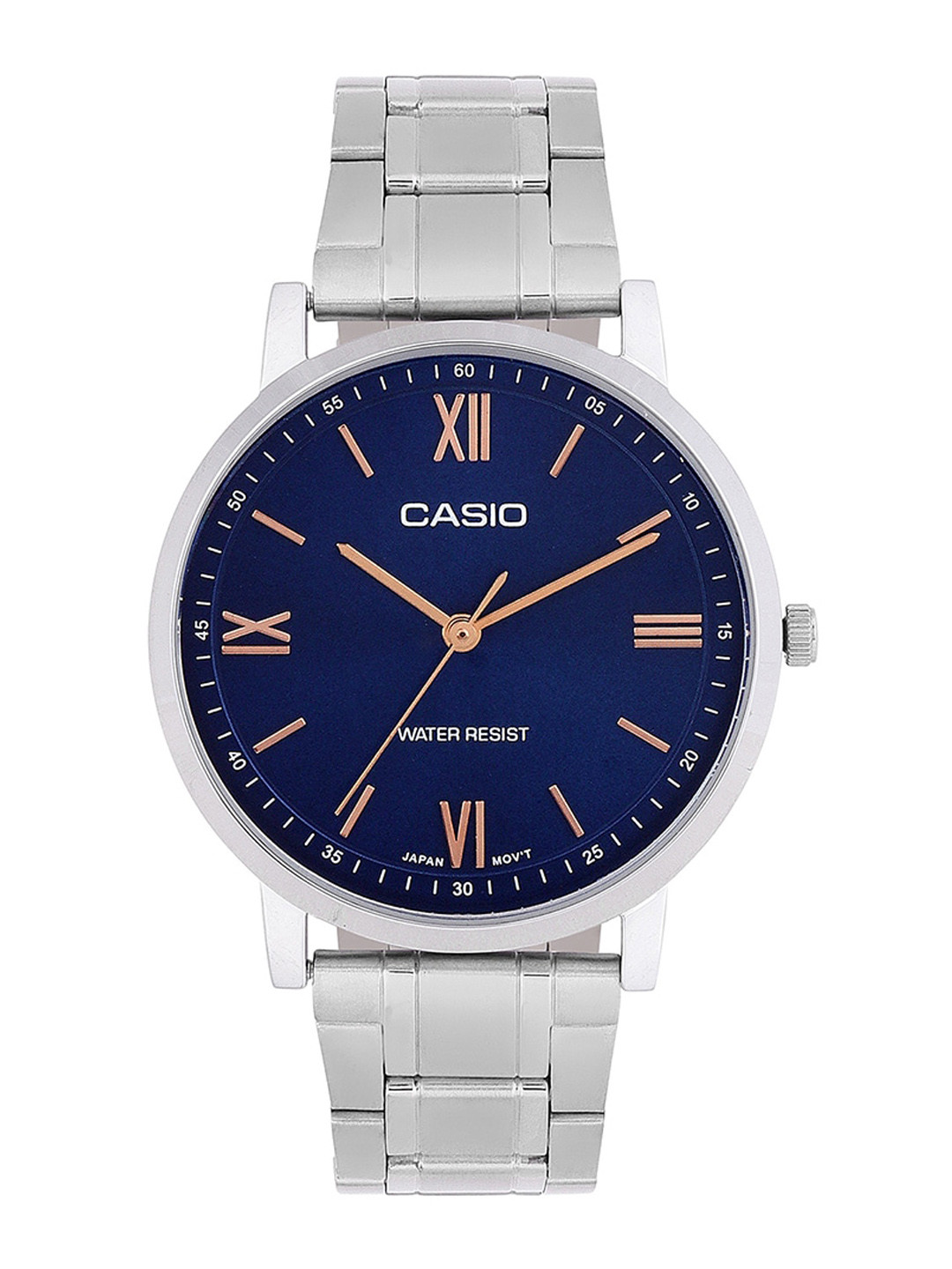 

CASIO Men Stainless Steel Bracelet Style Straps Water Resistance Analogue Watch A2154, Blue