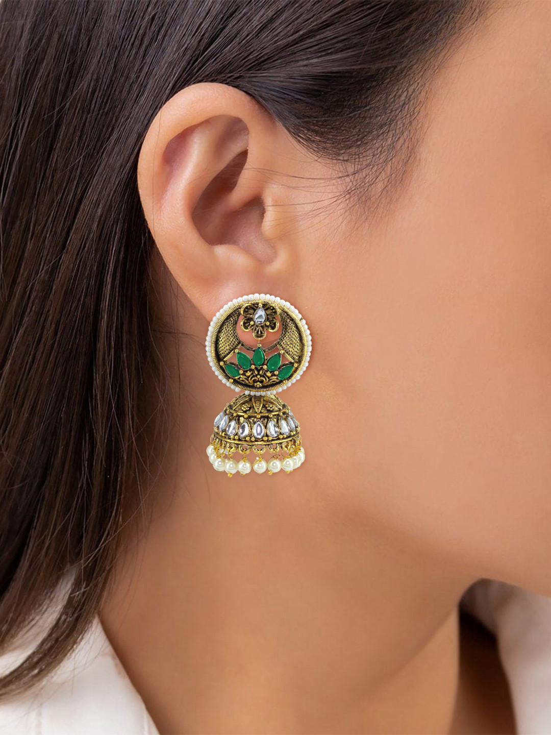 

PRIVIU Gold-Plated Dome Shaped Jhumkas