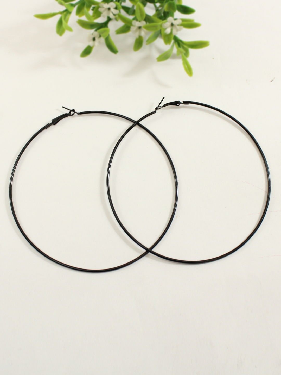 

PRIVIU Stainless Steel Circular Hoop Earrings, Black