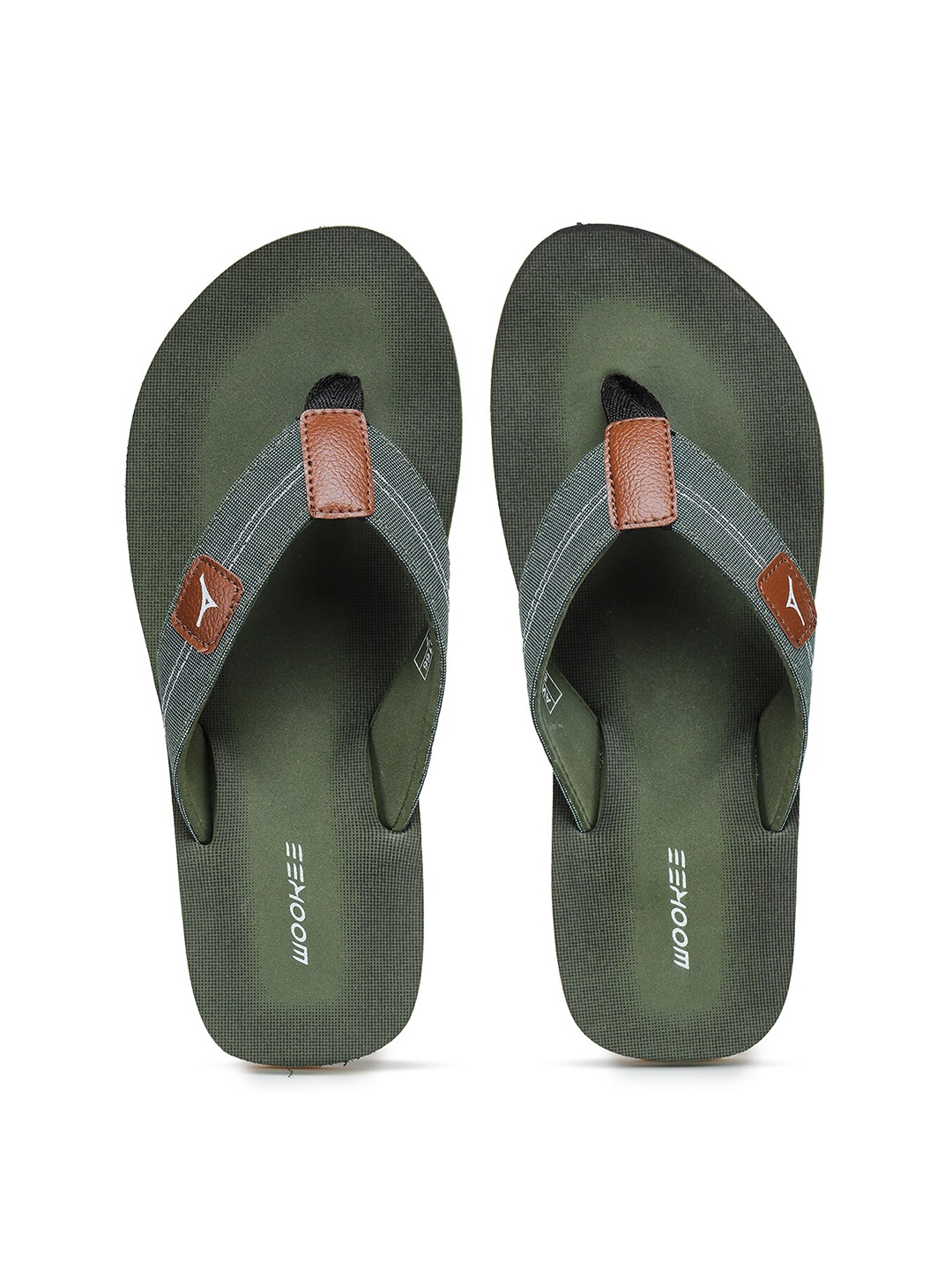 

ABROS Men Fabric Thong Flip-Flops, Olive