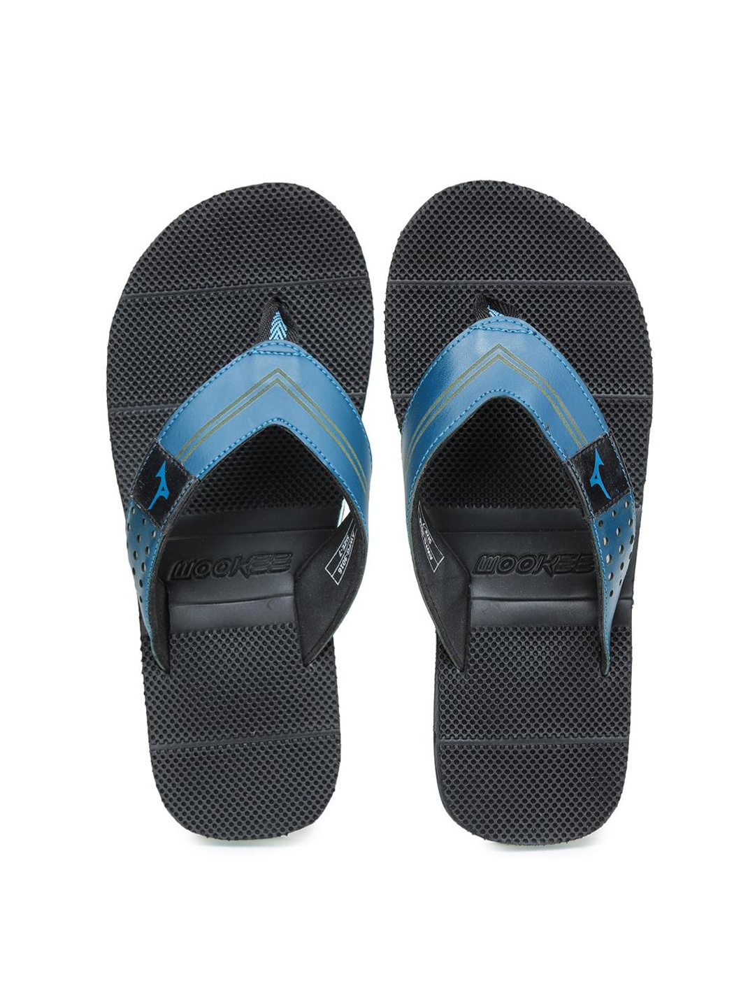 

ABROS Men Textured Fabric Thong Flip-Flops, Black