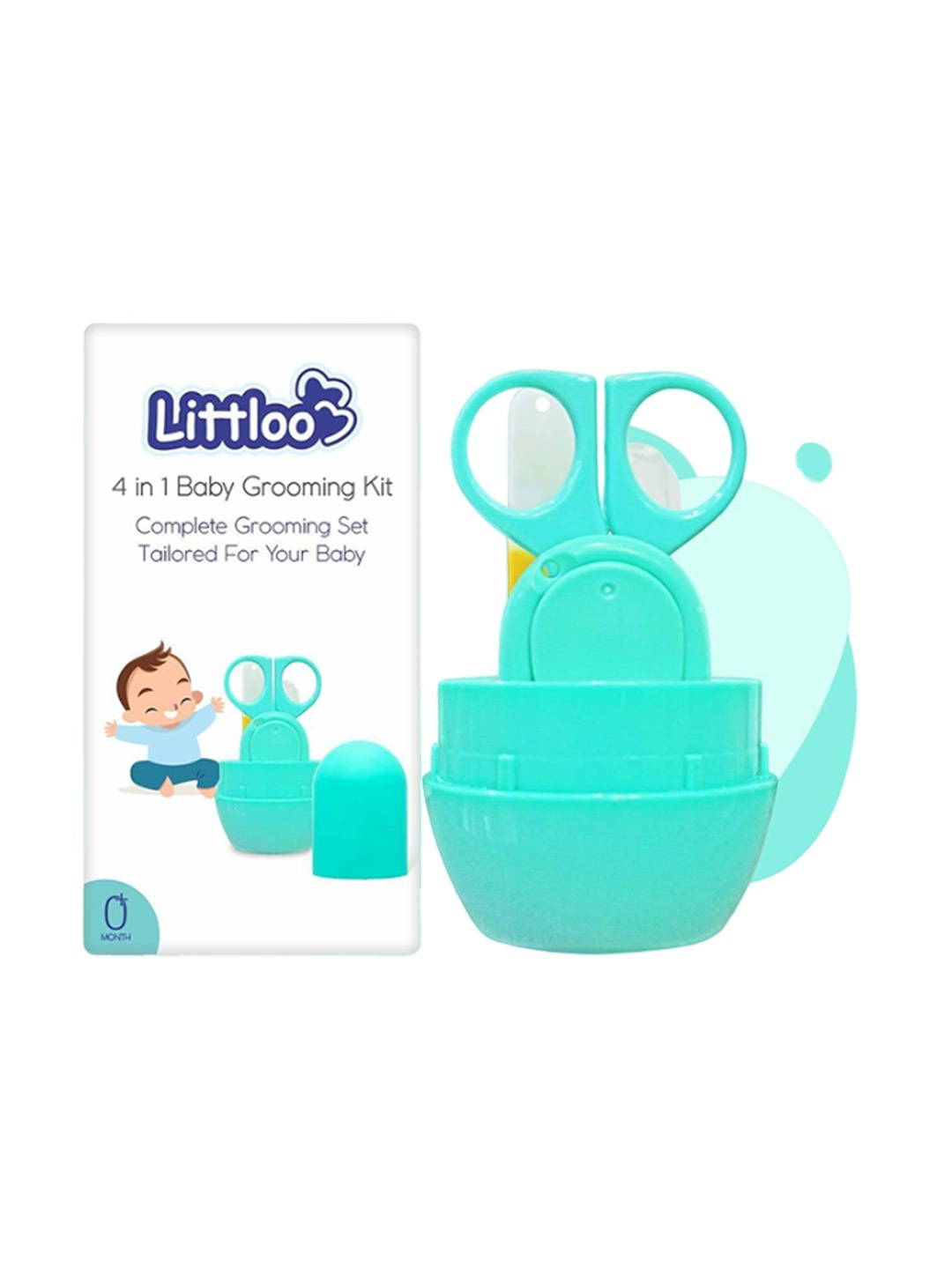 

Littloo 4-In-1 Baby Grooming Kit, Turquoise blue