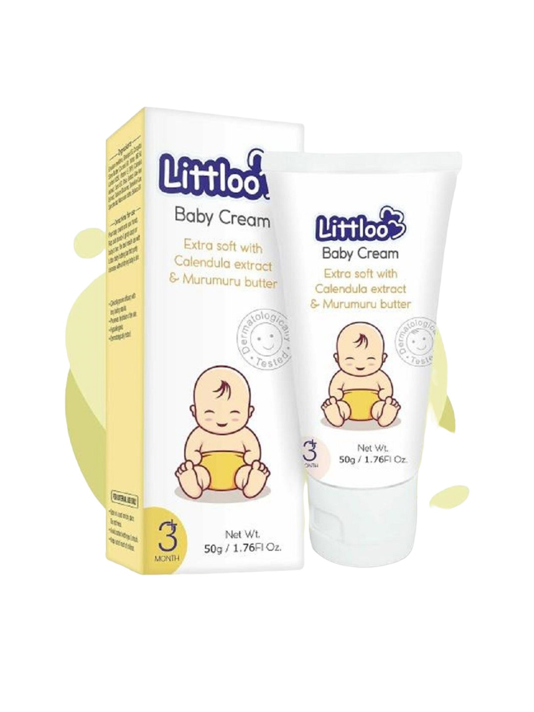 

Littloo Baby Cream With Calendula Extract & Murmuru Butter - 50g, White