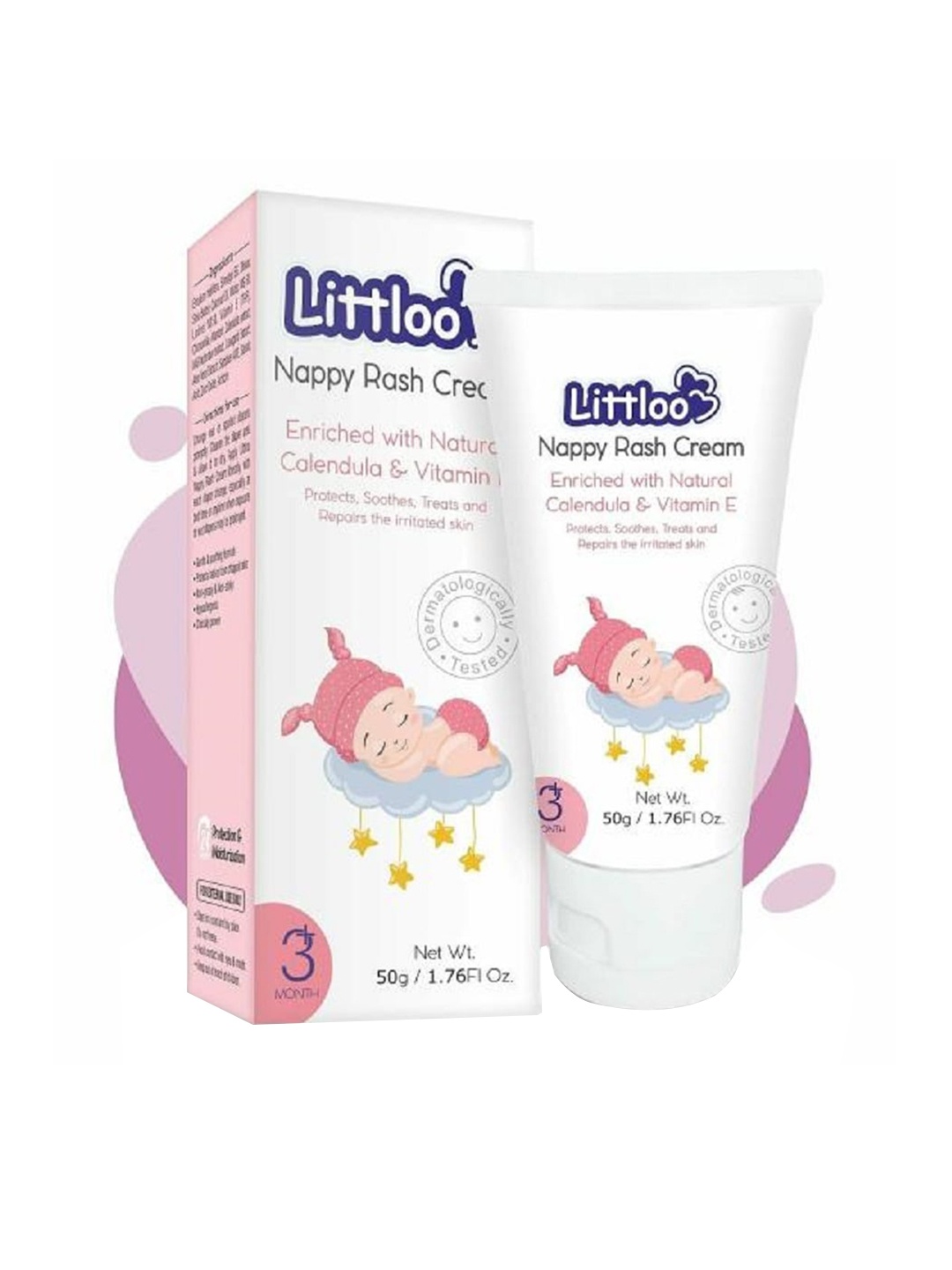 

Littloo Nappy Rash Cream With Calendula & Vitamin E - 50g, Off white