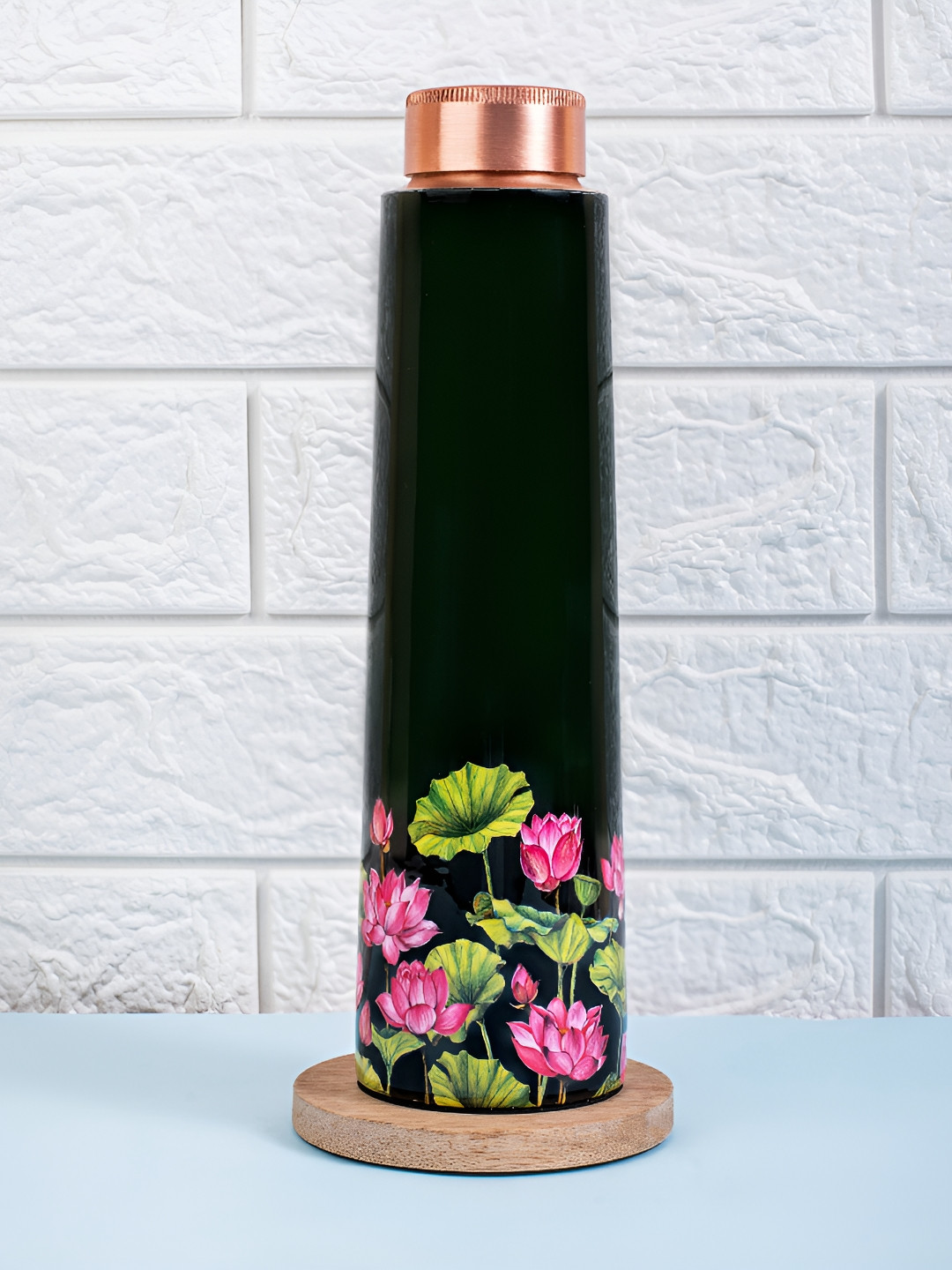 

Strokes by Namrata Mehta Black Copper Floral Water Bottle 950ml