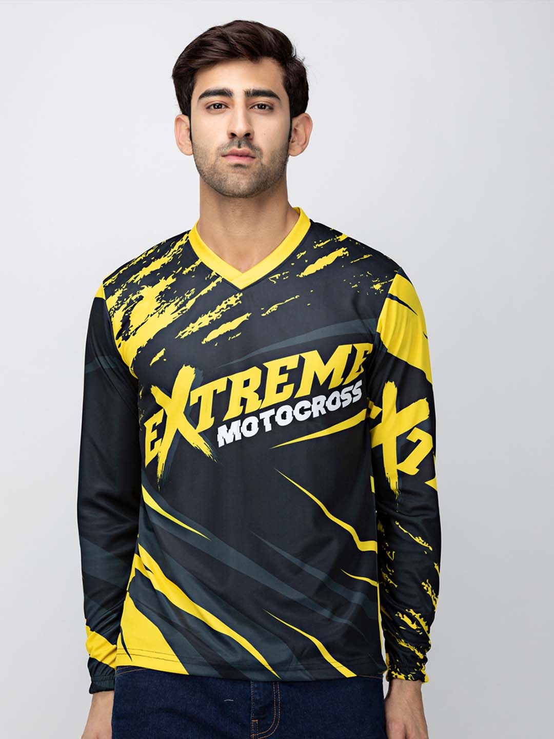 

WANDERLOOMS Extreme Motocross Printed Jersey T-shirt, Black