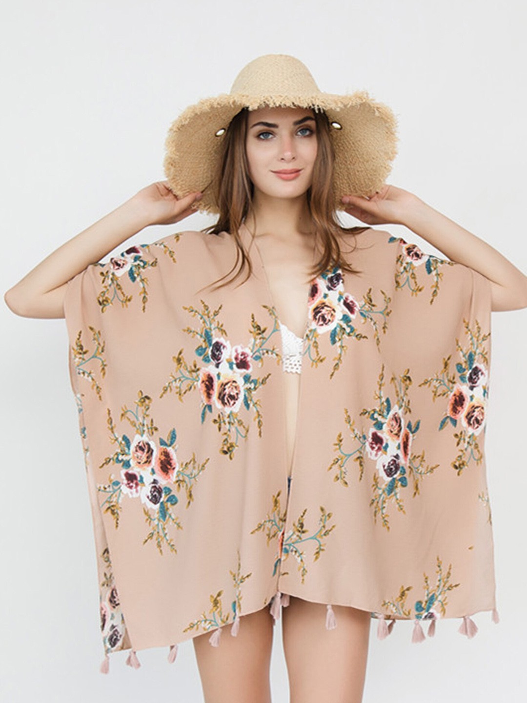 

LULU & SKY Floral Printed Cover-Up Dress, Brown