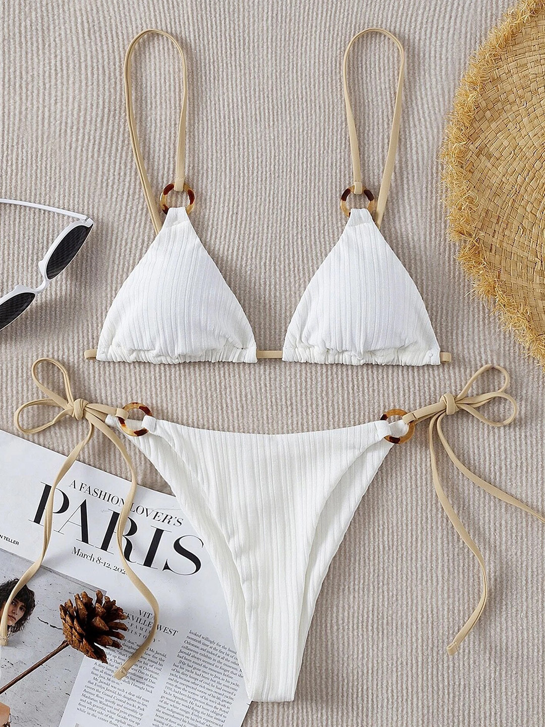 

LULU & SKY Halter Neck Swim Bikini Set, White
