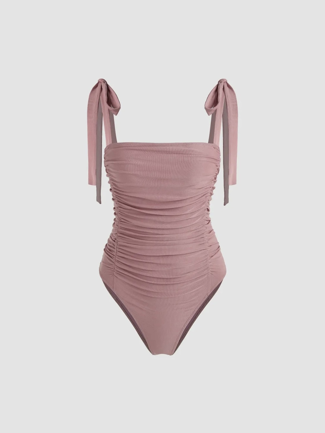 

LULU & SKY Square Neck Tie-Up Bodysuit, Pink
