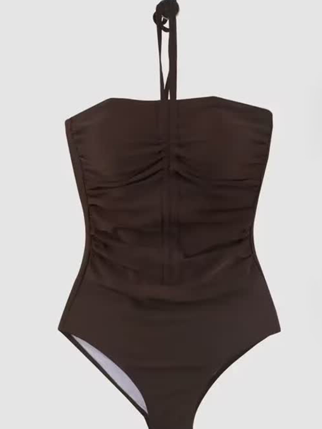 

LULU & SKY Halter Neck Bodysuit, Brown