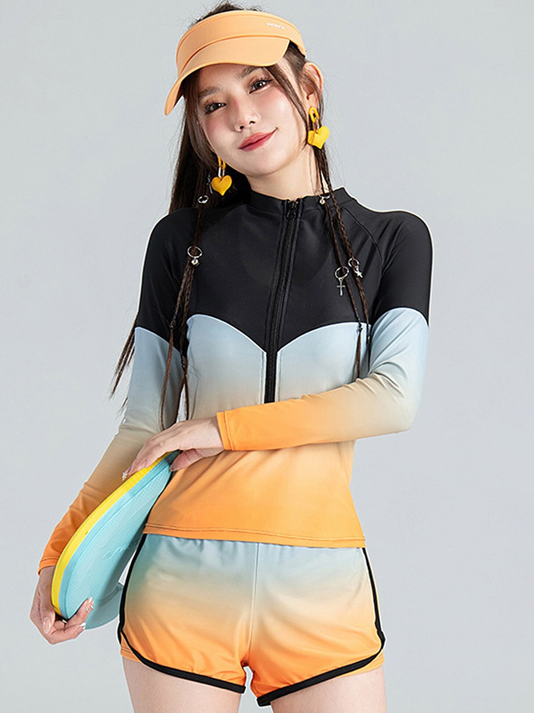 

LULU & SKY 3-Pcs Colourblocked Swim Set, Orange