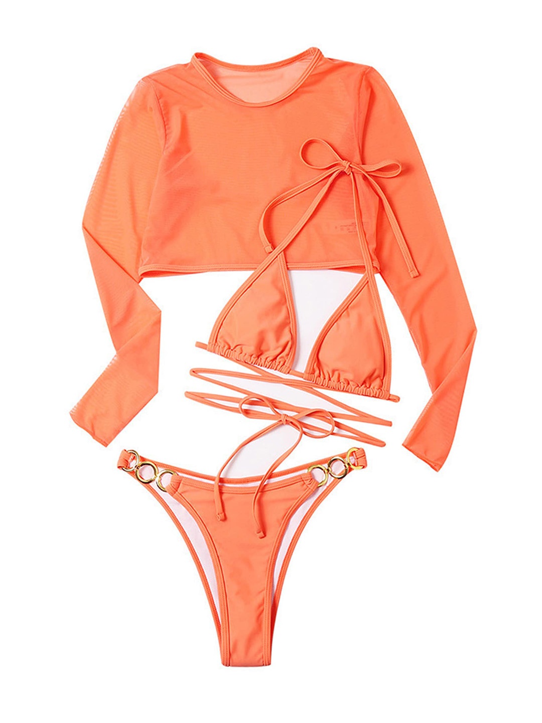 

LULU & SKY Round Neck Swim Set, Orange