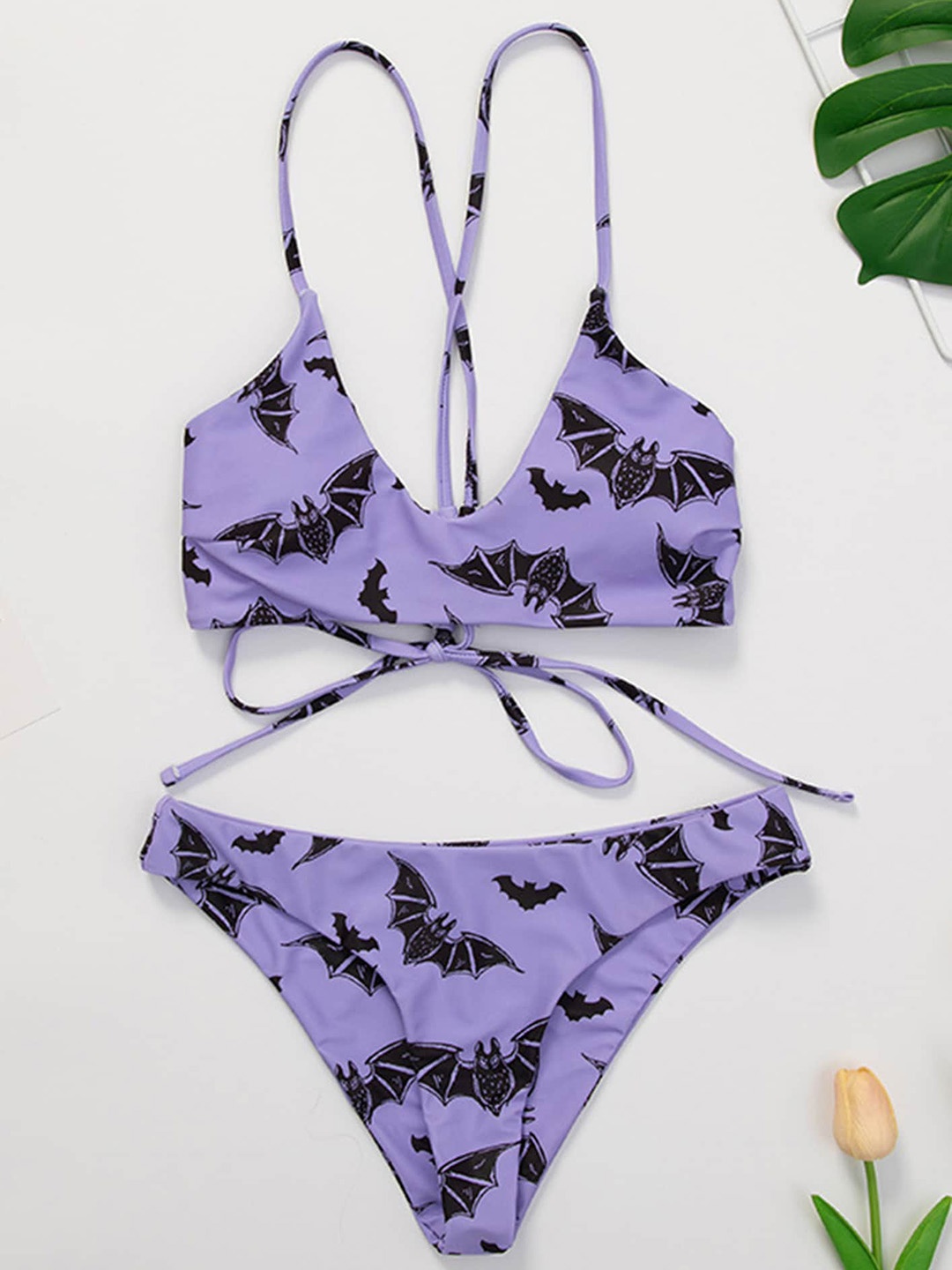 

LULU & SKY Animal Printed Two Piece Bikini Set, Lavender