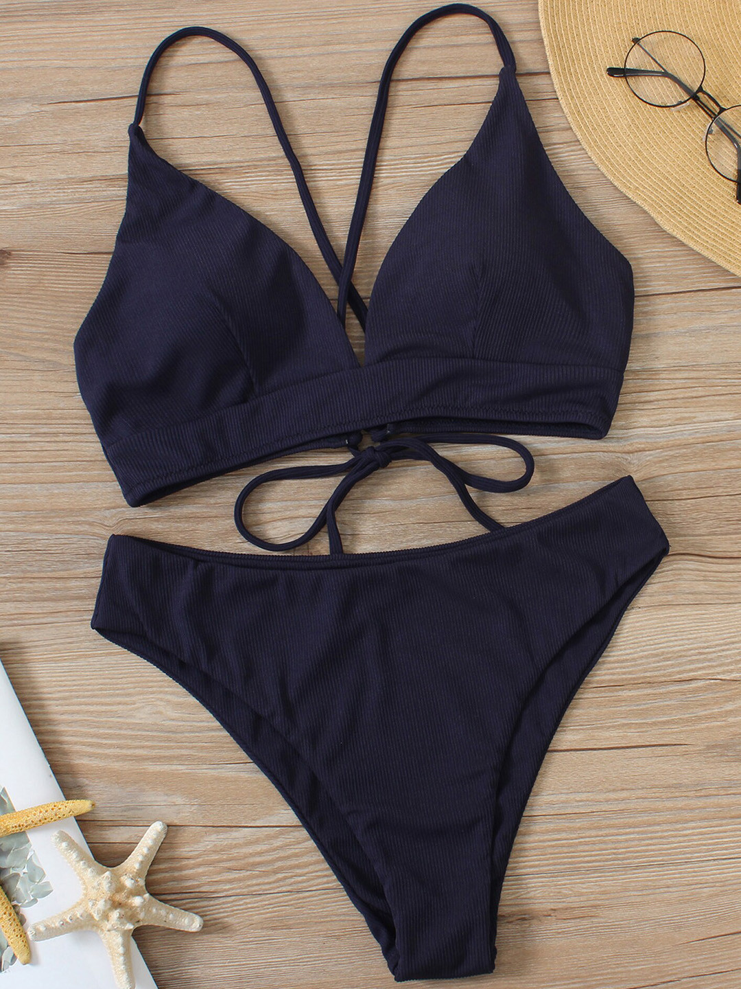 

LULU & SKY Halter Neck Swim Bikini Set, Blue