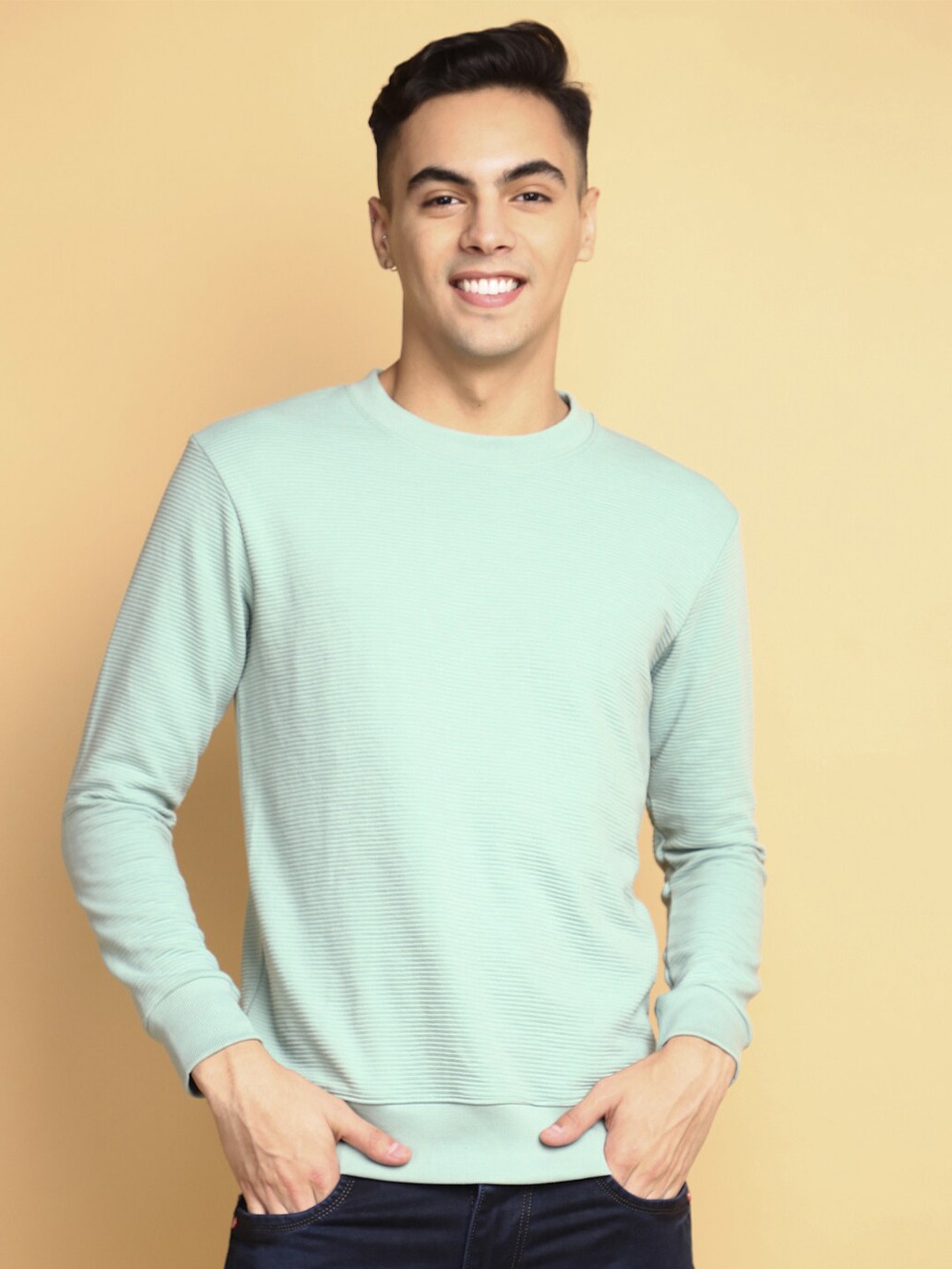 

V-Mart Round Neck Cotton Pullover, Green