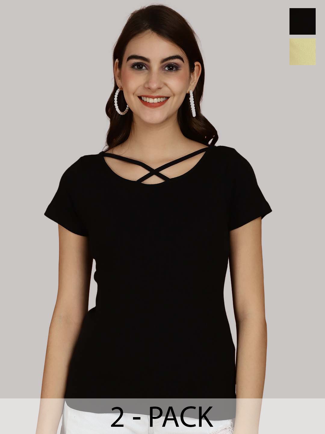 

Friskers Black & Yellow Cotton Top