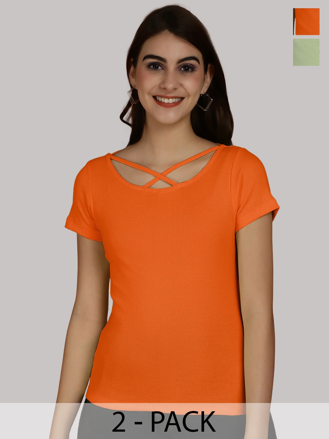 

Friskers Orange & Sea Green Cotton Top