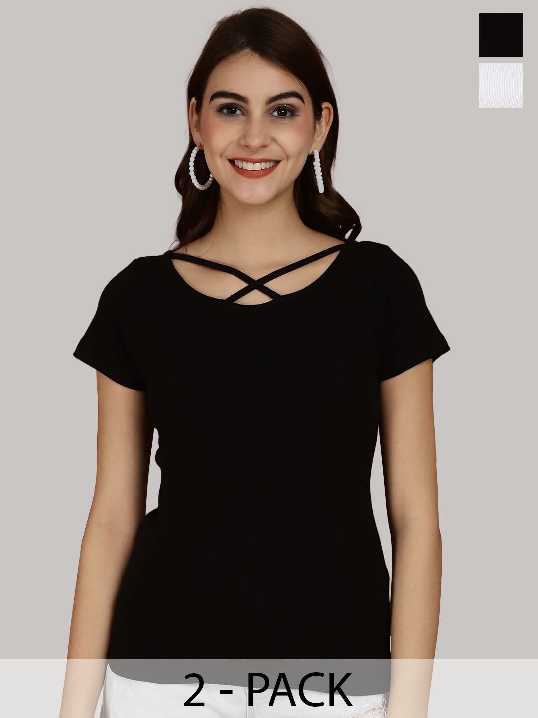 

Friskers Black & White Cotton Top