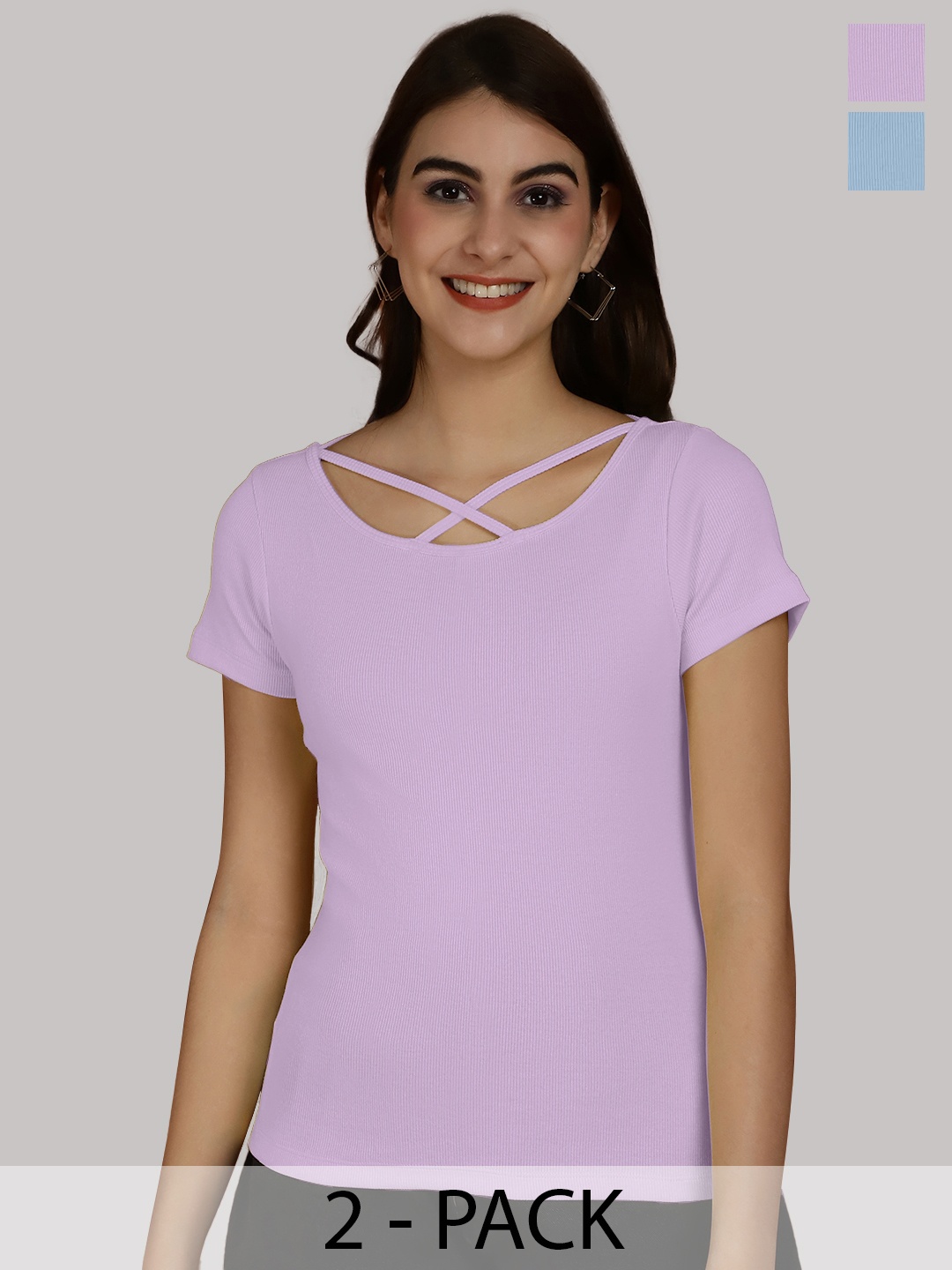 

Friskers Purple & Turquoise Blue Cotton Top