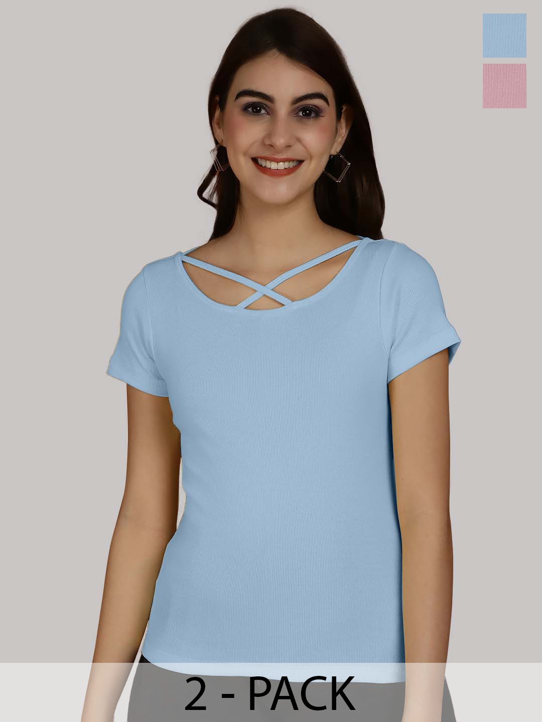 

Friskers Turquoise Blue & Coral Cotton Top