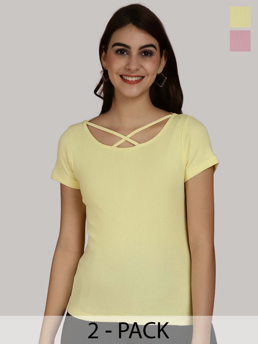

Friskers Yellow & Coral Cotton Top