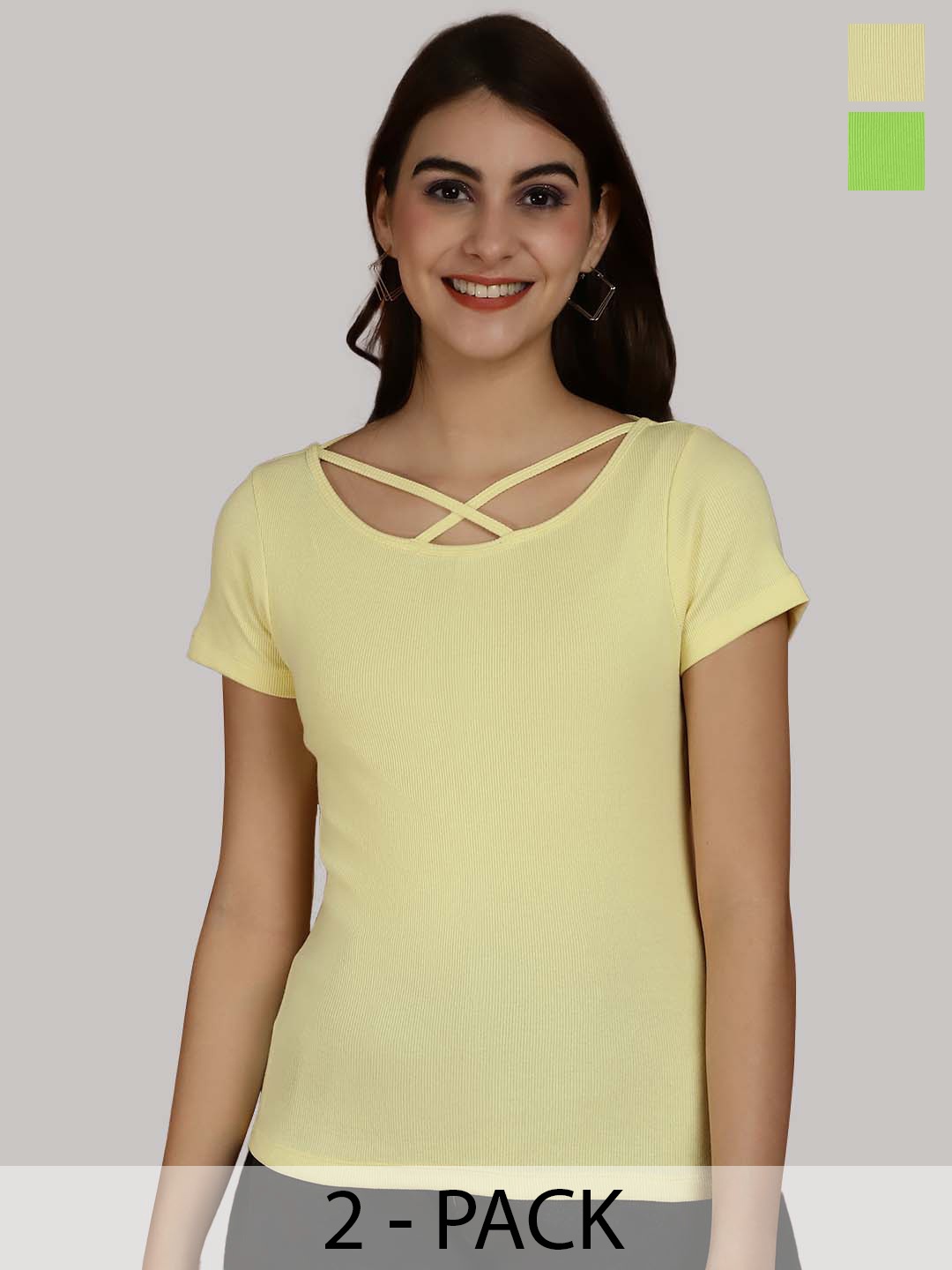 

Friskers Yellow & Green Cotton Top