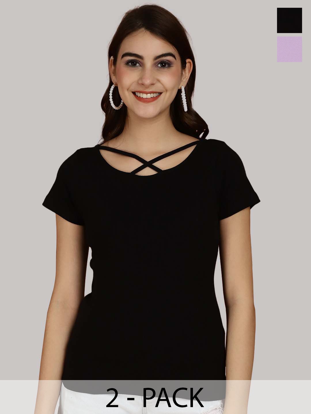 

Friskers Black & Purple Cotton Top