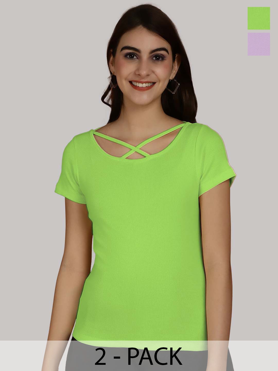 

Friskers Green & Purple Cotton Top