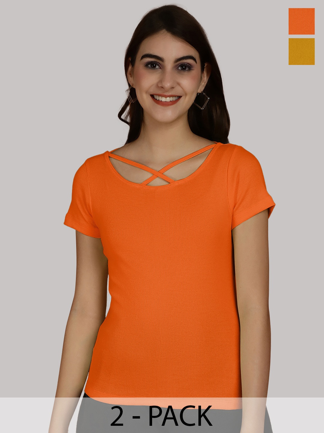 

Friskers Orange & Mustard Yellow Cotton Top