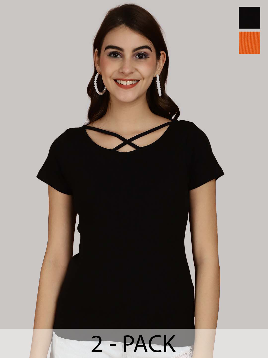 

Friskers Black & Orange Cotton Top