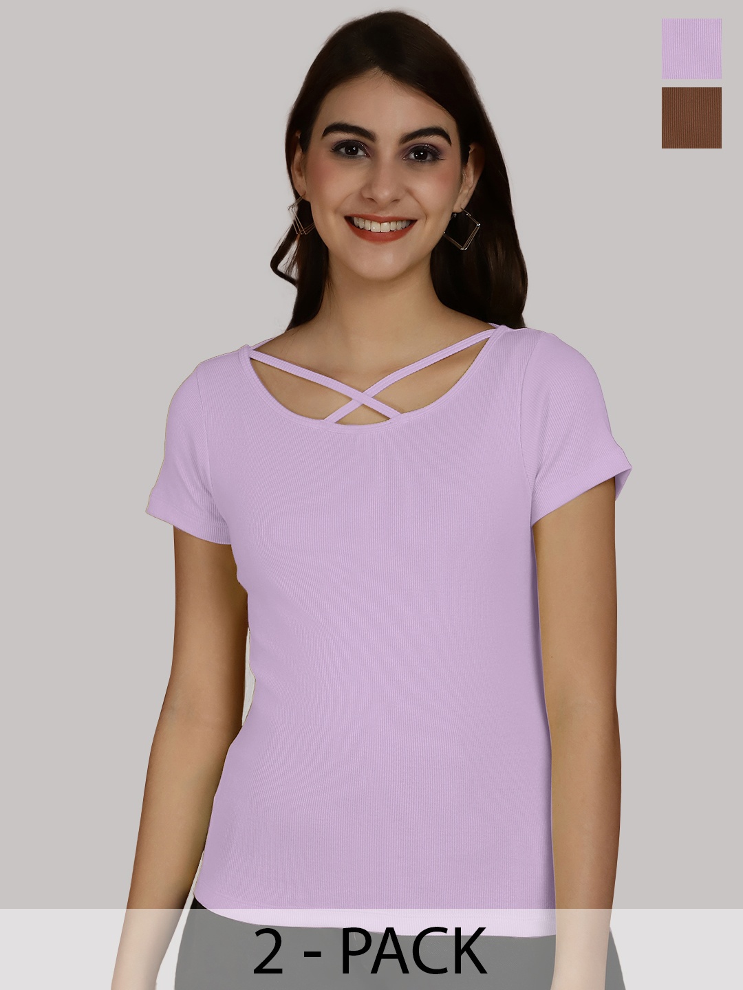 

Friskers Purple & Brown Cotton Top