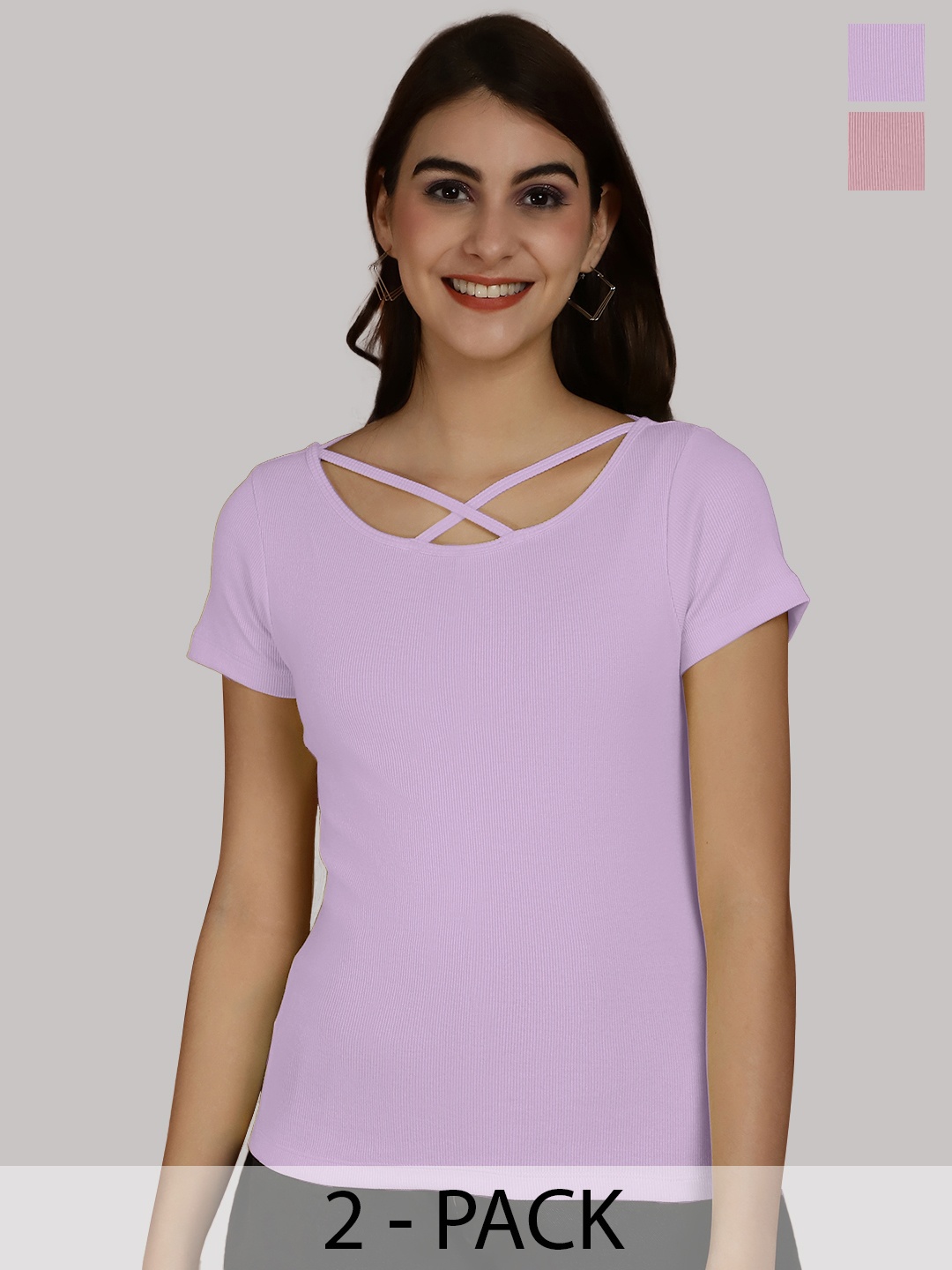 

Friskers Purple & Coral Cotton Top