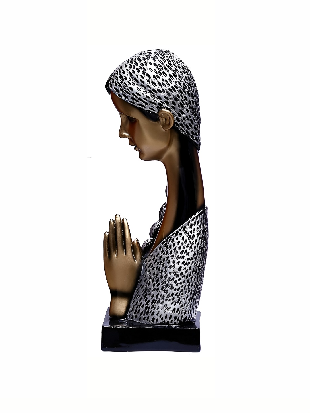 

ECLAT FURNISH Black & Silver Toned Welcome Lady Namaste Figurine Showpiece