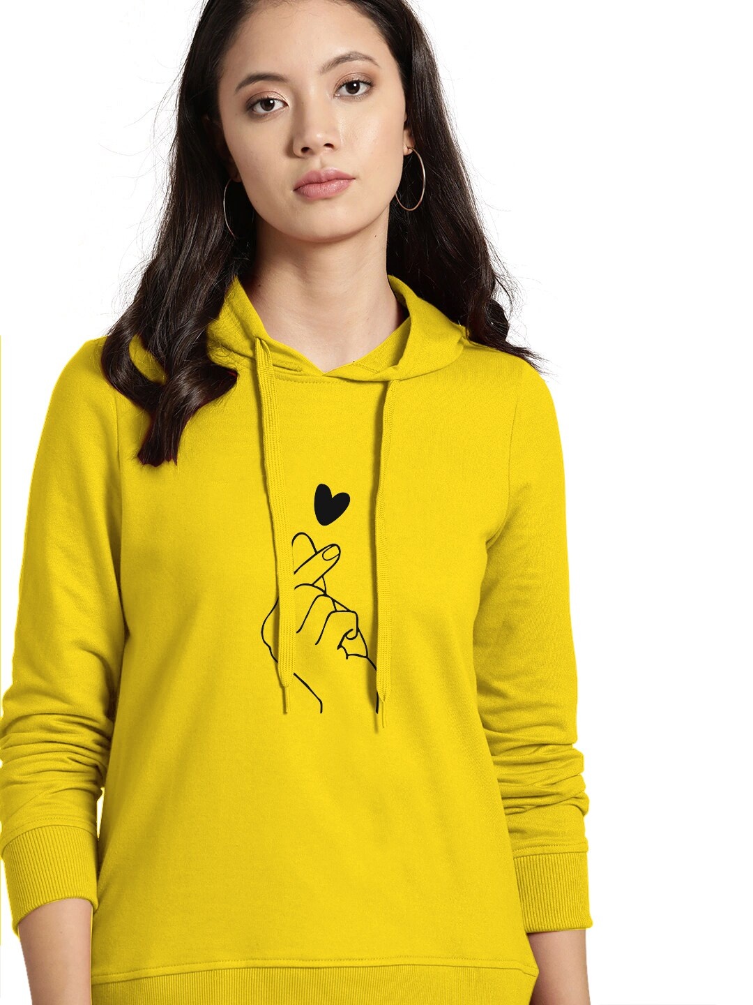 

BAESD Graphic Printed Hooded Cotton Pullover Sweatshirt, Yellow
