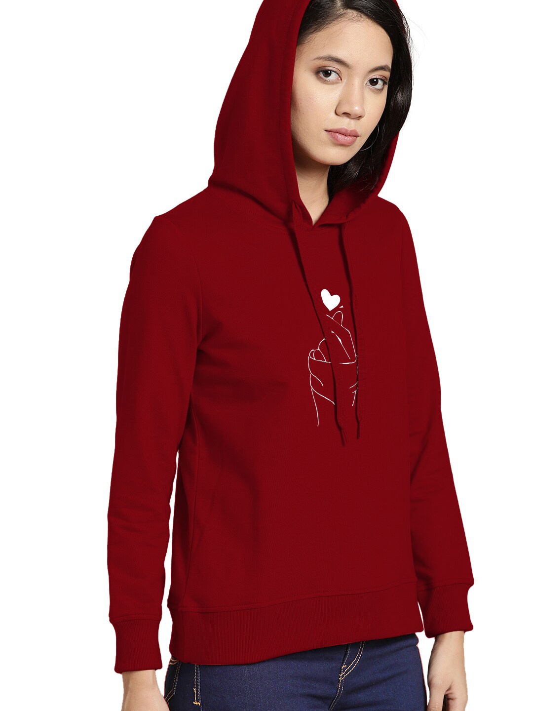 

BAESD Graphic Printed Hooded Cotton Pullover Sweatshirt, Maroon