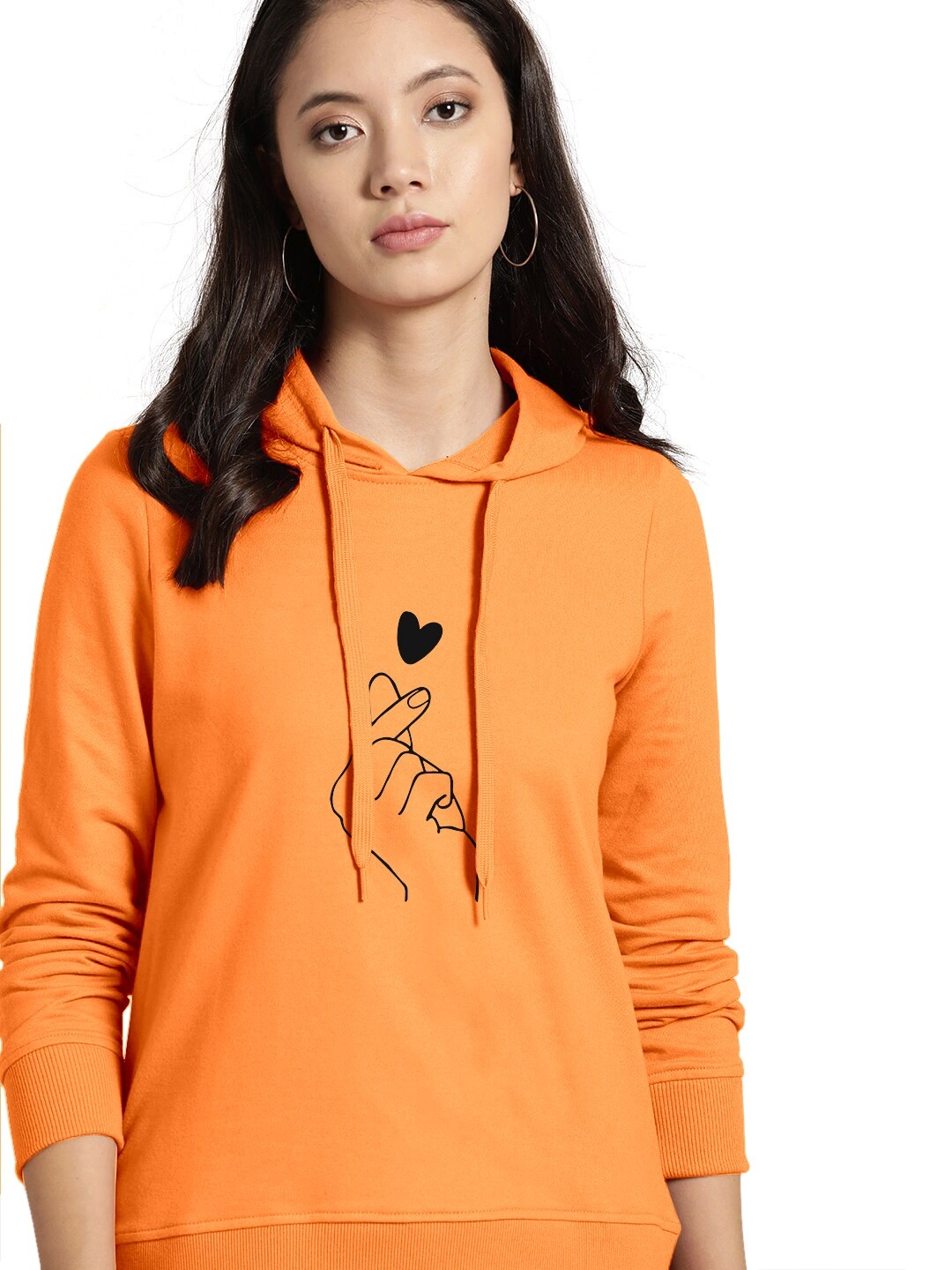 

BAESD Graphic Printed Hooded Cotton Pullover Sweatshirt, Orange