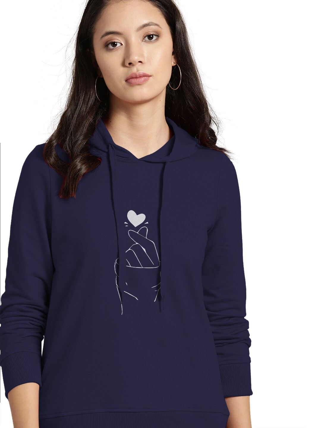 

BAESD Graphic Printed Hooded Cotton Pullover Sweatshirt, Navy blue
