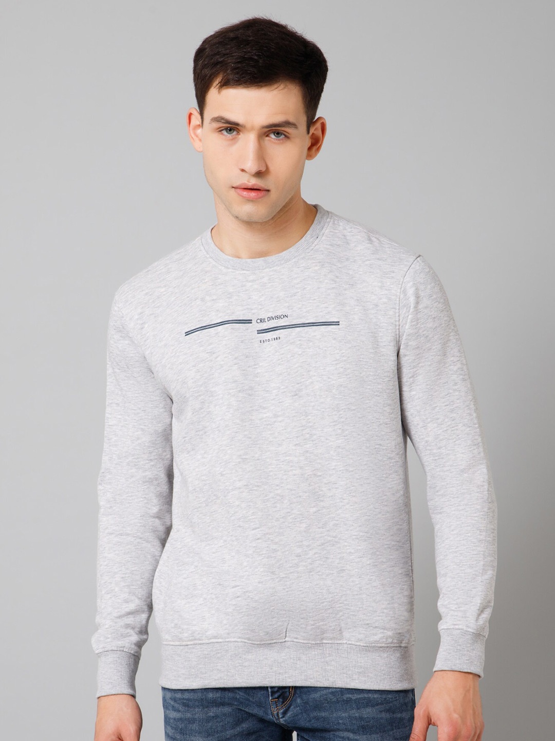 

Cantabil Round Neck Fleece Pullover Sweatshirt, Grey