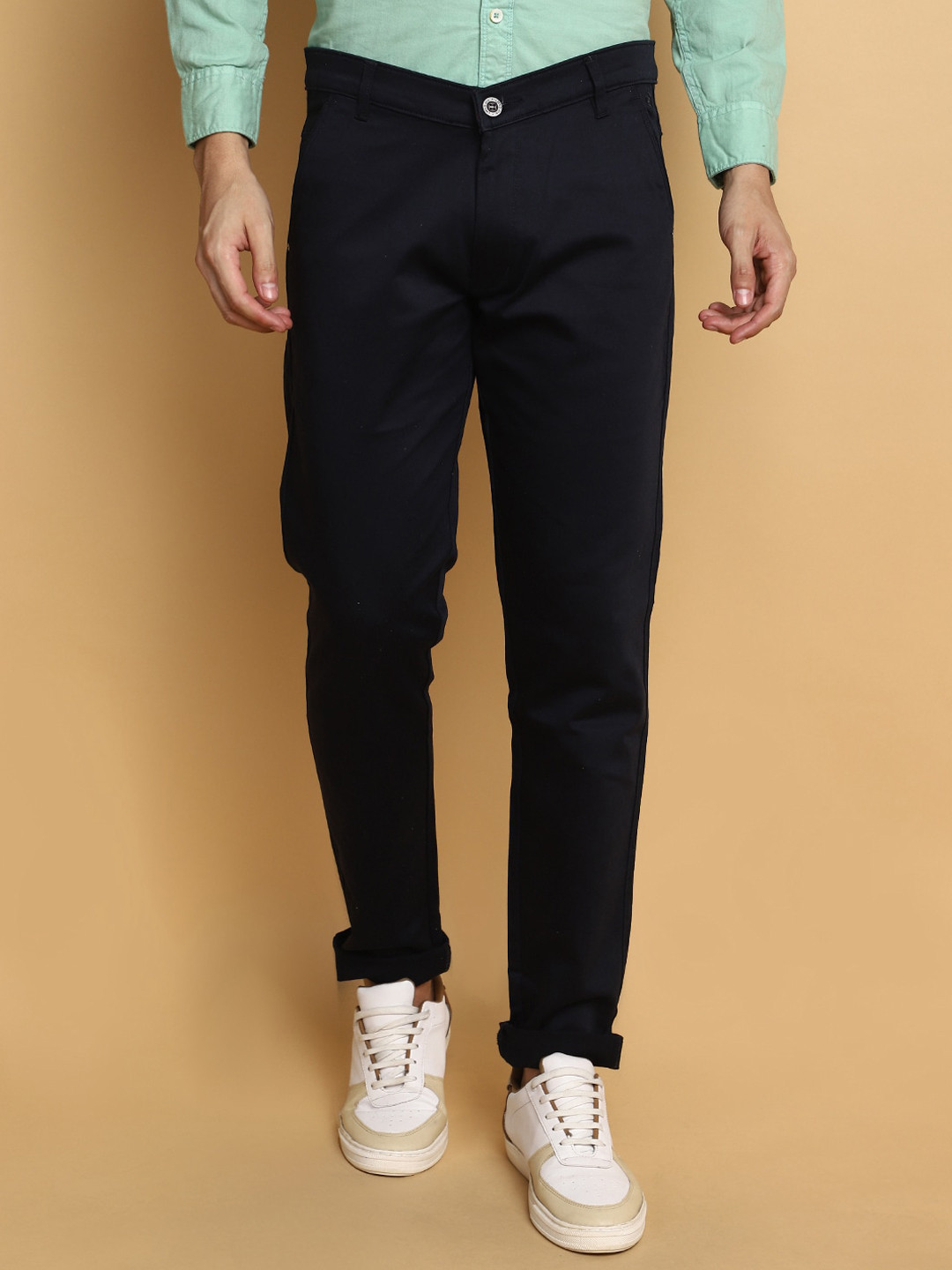 

V-Mart Men Slim Fit Trousers, Blue