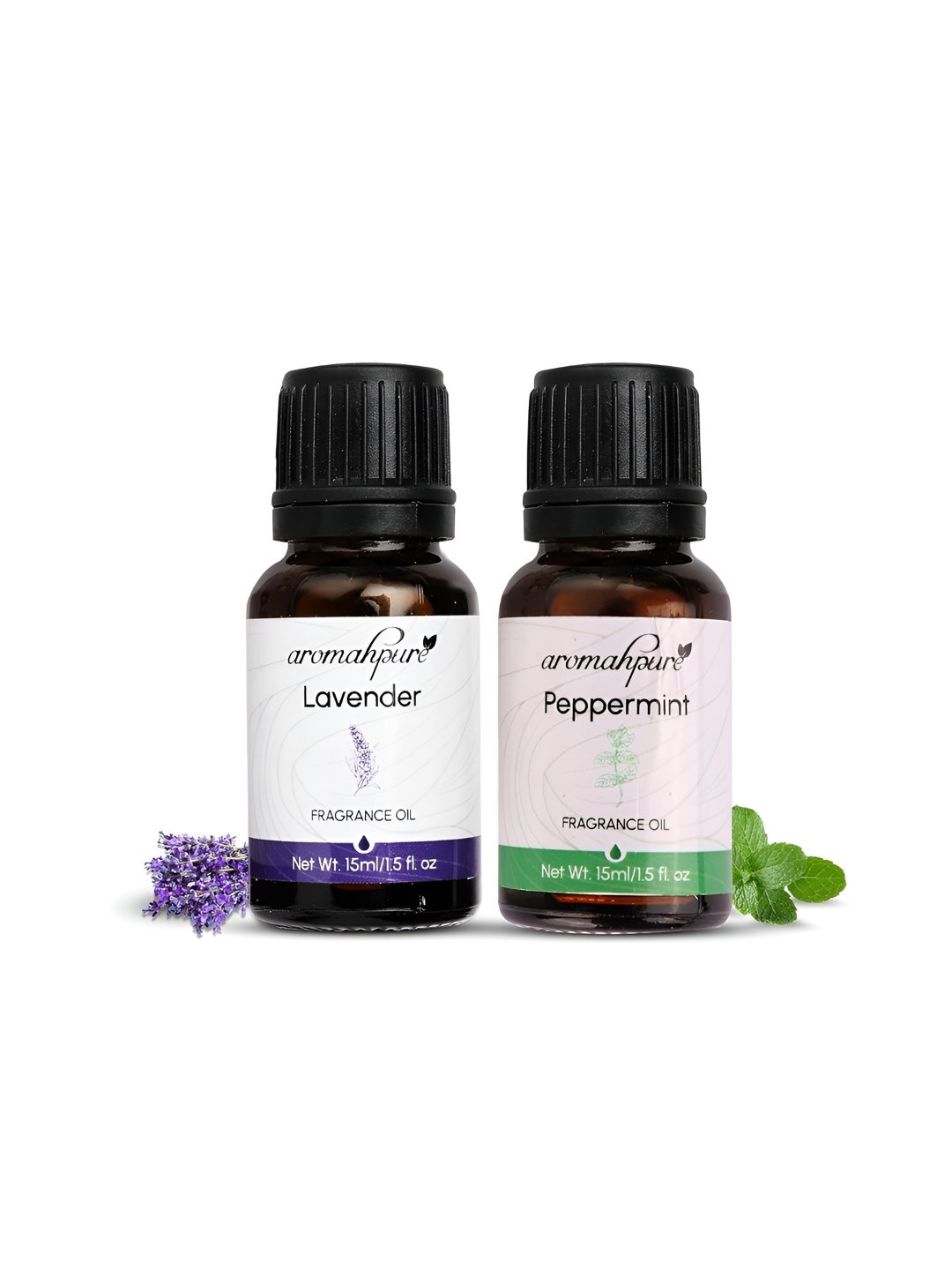 

Aromahpure 2 Pieces Purple & Green Lavender & Peppermint Aroma Oil 15 ML Each